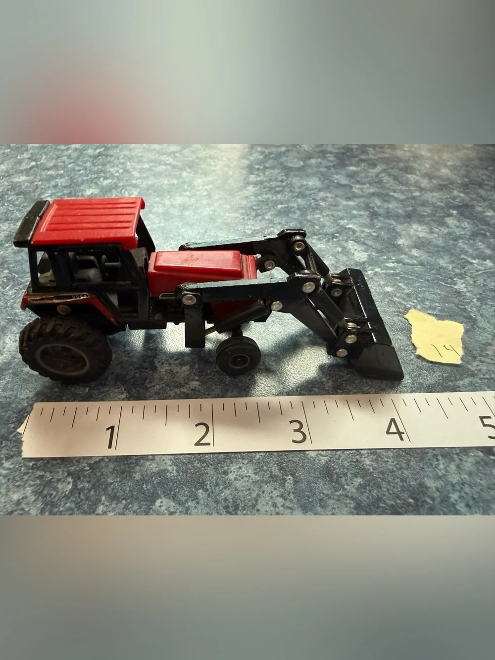 Vintage ERTL Case IH 2594 1/64 Tractor with Front Loader & Red Trailer Set